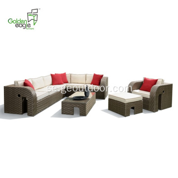 Aluminium utomhus modern bistro wicker set